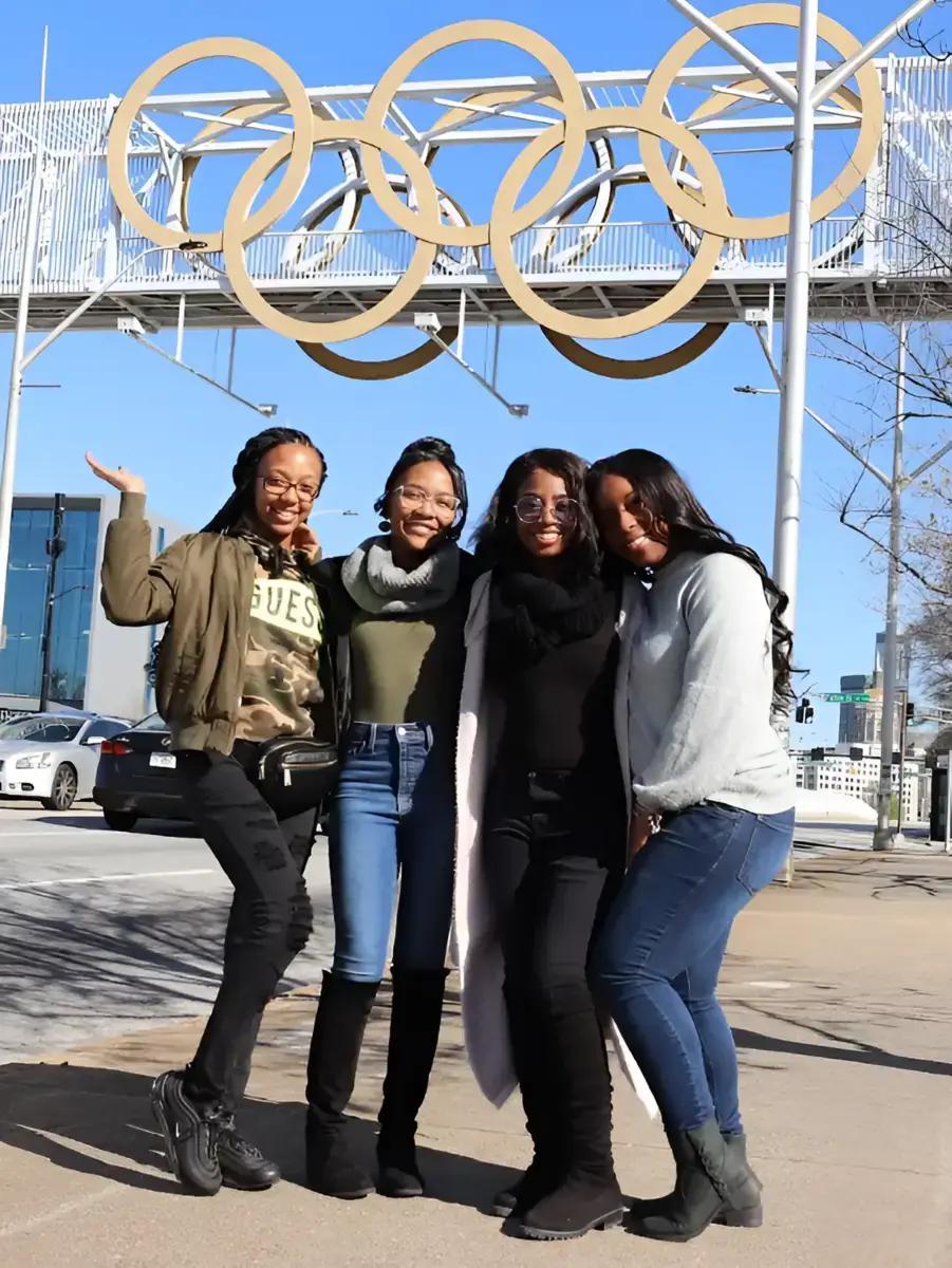 Guests at the Olympic rings