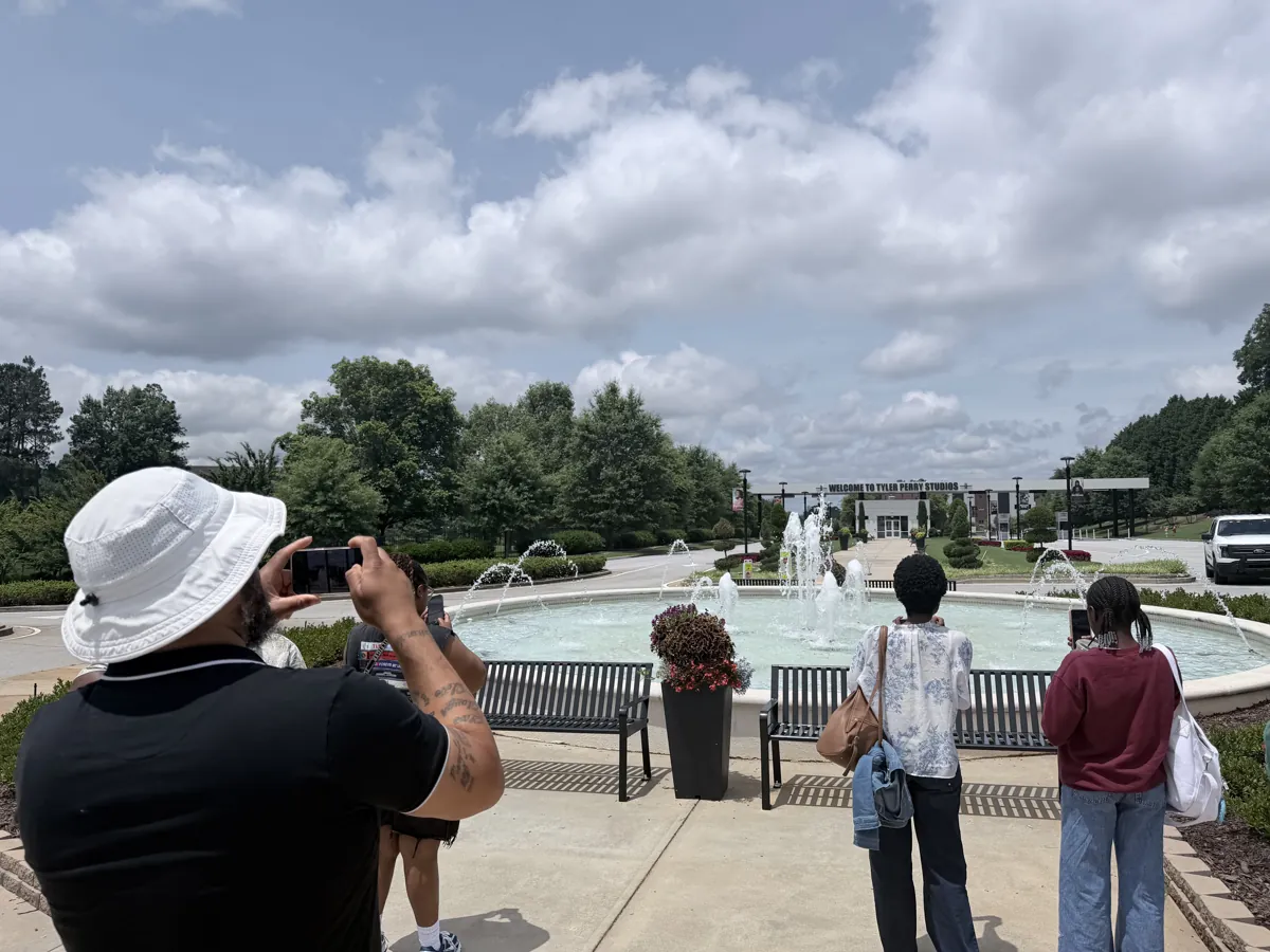 Guests at the fountain in the MLK Historic District in Atlanta