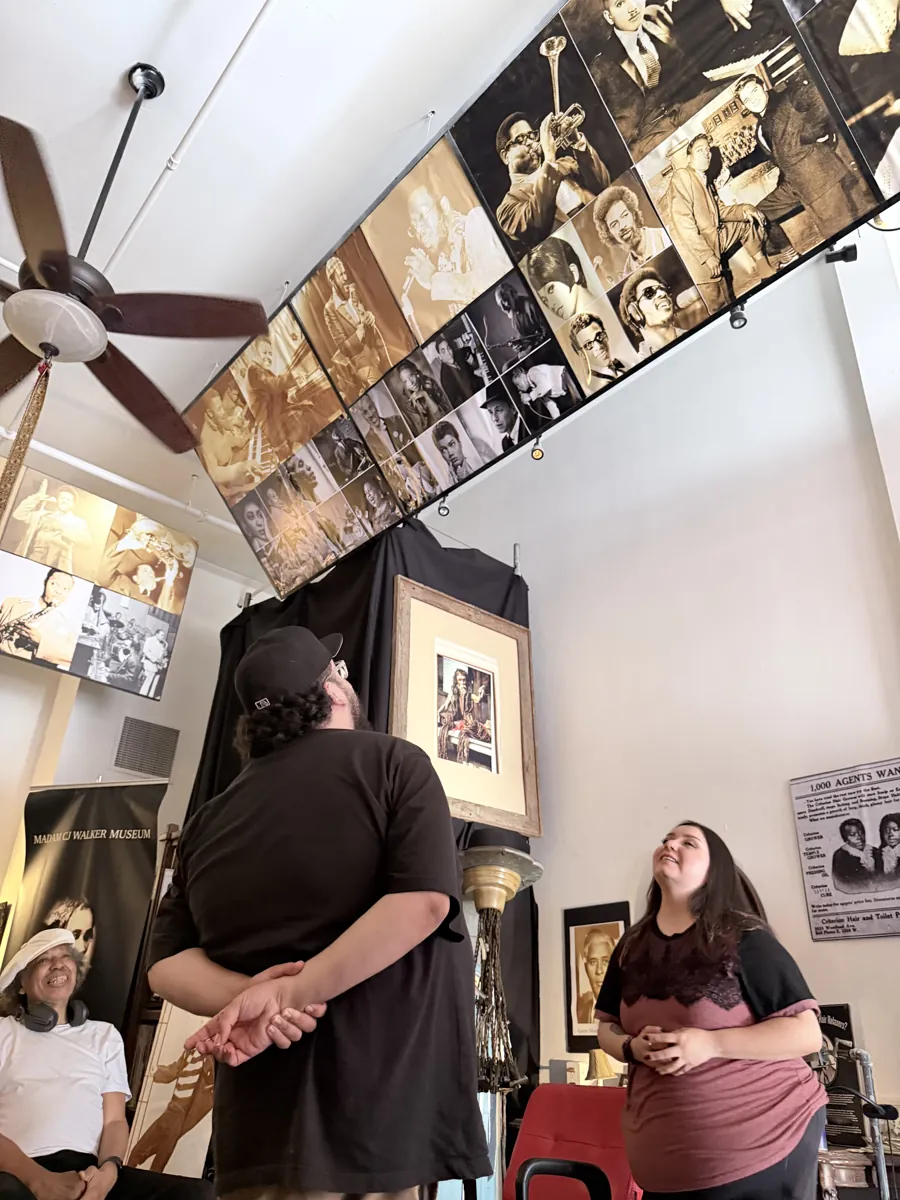 Guests inside a history exhibit